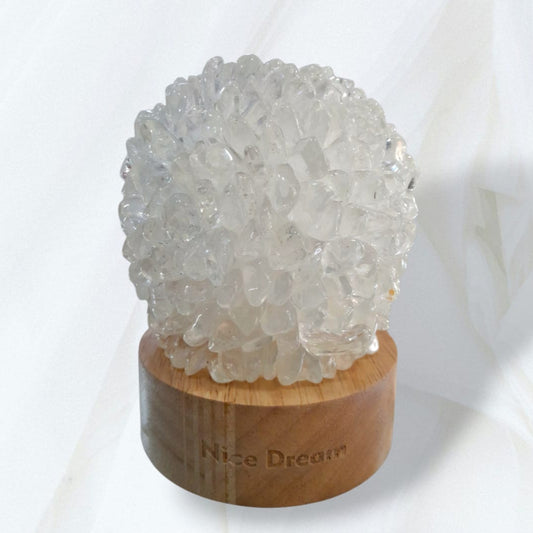 Lampara cuarzo cristal natural