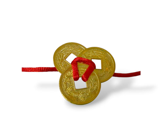 Activador de la Abundancia – Monedas Chinas con Hilo Rojo